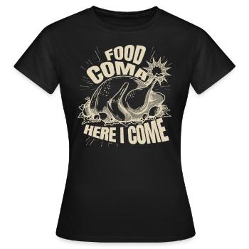 Coma alimentaire me voici : les enfants drôles pour Thanksgiving - T-shirt Femme - noir - Devant - AI Model Female 172 dark (172cm)