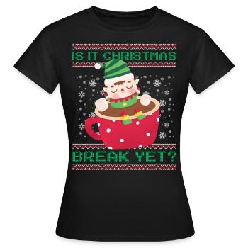 C’est déjà les vacances de Noël ? Professeur de diablotin de cacao - T-shirt Femme - noir - Devant - AI Model Female 172 dark (172cm)