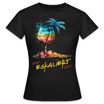 Costume de fête « It Escalates Anyway » pour une soirée entre filles - T-shirt Femme - noir - Devant - AI Model Female 172 dark (172cm)