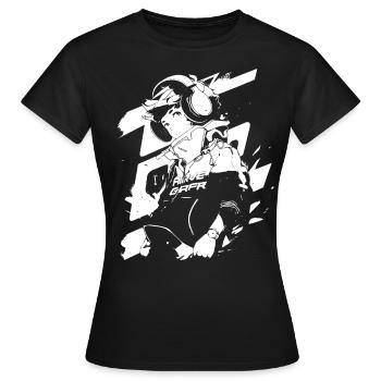 Shibuya's cool Cyberpunk Style Anime Boy Otaku - Frauen T-Shirt - Schwarz - Vorne - AI Model Female 172 dark (172cm)