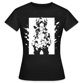 Shibuya's cool Cyberpunk Style Anime Boy Otaku - Frauen T-Shirt - Schwarz - Vorne - AI Model Female 172 dark (172cm)