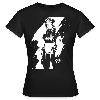 Shibuya's cool Cyberpunk Style Anime Boy Otaku - Frauen T-Shirt - Schwarz - Vorne - AI Model Female 172 dark (172cm)