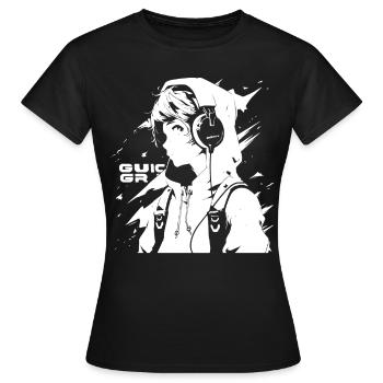 Shibuya's cool Cyberpunk Style Anime Boy Otaku - Frauen T-Shirt - Schwarz - Vorne - AI Model Female 172 dark (172cm)