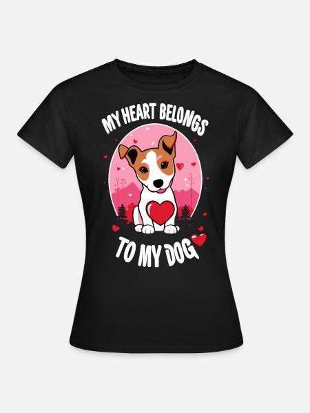 My Heart Belongs To My Dog - Frauen T-Shirt - Schwarz