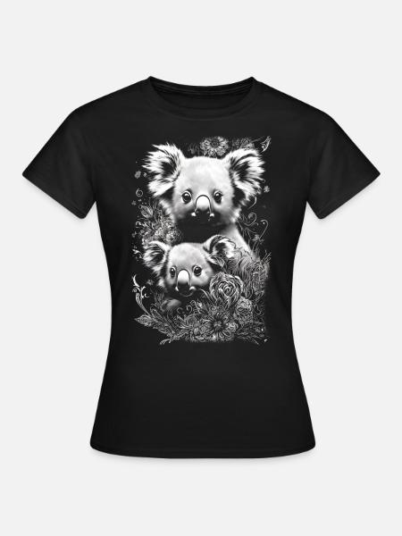 Niedliche und bezaubernde Koala Babys - Frauen T-Shirt - Schwarz