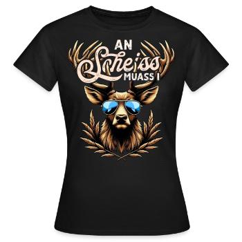 Trachtenshirt Herren Lederhose T-Shirt bayrisch - Frauen T-Shirt - Schwarz - Vorne - AI Model Female 172 dark (172cm)