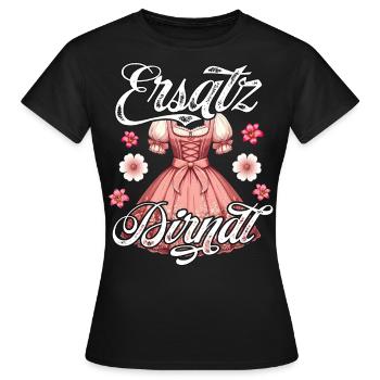 Trachtenshirt Damen Ersatz Dirndl T-Shirt Tracht - Frauen T-Shirt - Schwarz - Vorne - AI Model Female 172 dark (172cm)