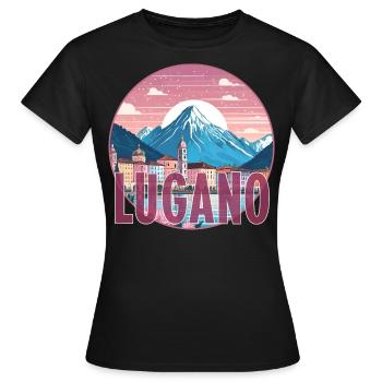 Lugano Schweiz Monte Brè Switzerland Tessin Ticino - Women's T-Shirt - black - Front - AI Model Female 172 dark (172cm)