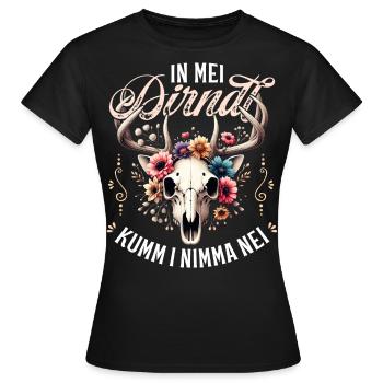 Outfit Dirndl T-Shirt Trachten Damen Trachtenshirt - Frauen T-Shirt - Schwarz - Vorne - AI Model Female 172 dark (172cm)