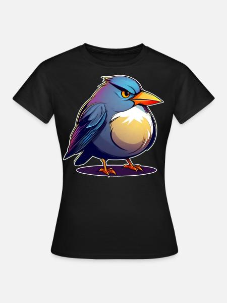 Petit oiseau gras féroce - T-shirt Femme - noir