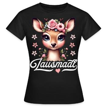 Tracht Kinder Lausmadl T-Shirt Damen Trachtenshirt - Frauen T-Shirt - Schwarz - Vorne - AI Model Female 172 dark (172cm)