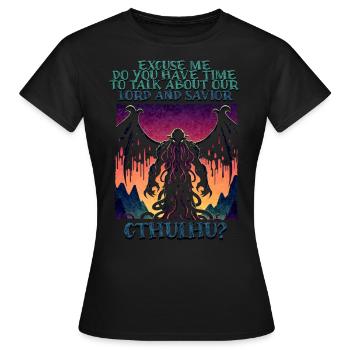 Seigneur et Rédempteur Cthulhu Cult Lovecraft Necronomicon - T-shirt Femme - noir - Devant - AI Model Female 172 dark (172cm)