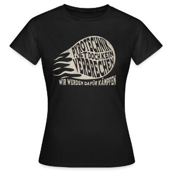 La pyrotechnie n’est pas un crime - Meme Spruch - T-shirt Femme - noir - Devant - AI Model Female 172 dark (172cm)