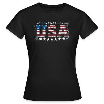 UAS American Pride Stars & Stripes - Women's T-Shirt - black - Front - AI Model Female 172 dark (172cm)