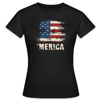 'Merica United States American Independence Day - T-shirt Femme - noir - Devant - AI Model Female 172 dark (172cm)