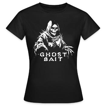 Ghost Bait Gespenstischer Sensenmann Geisterjäger - Frauen T-Shirt - Schwarz - Vorne - AI Model Female 172 dark (172cm)