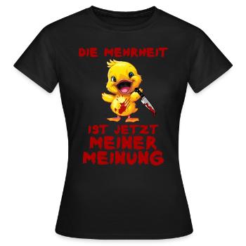 La majorité de mon avis Canard au couteau Halloween - T-shirt Femme - noir - Devant - AI Model Female 172 dark (172cm)