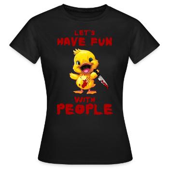Canard avec couteau - Look drôle effrayant d’Halloween - T-shirt Femme - noir - Devant - AI Model Female 172 dark (172cm)