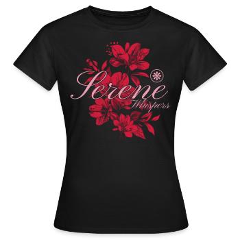 Murmures sereins Conception d’art floral - T-shirt Femme - noir - Devant - AI Model Female 172 dark (172cm)