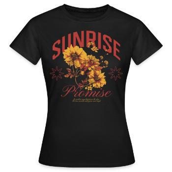 Sunrise Promise Design d’art floral - T-shirt Femme - noir - Devant - AI Model Female 172 dark (172cm)