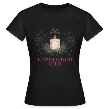 Candlelight Club - Cosy festive atmosphere - Women's T-Shirt - black - Front - AI Model Female 172 dark (172cm)