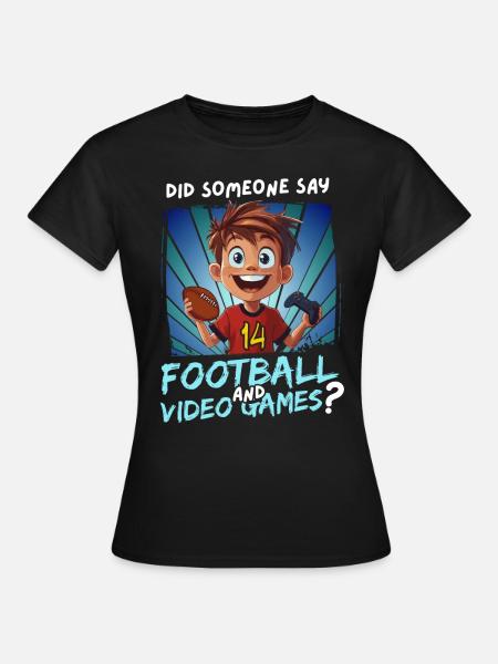 14. Geburtstag Football und Gaming für 14 Jährige - Dame-T-shirt - sort