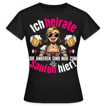 JGA Braut T-Shirt Junggesellenabschied Frauen JGA - Frauen T-Shirt - Schwarz - Vorne - AI Model Female 172 dark (172cm)