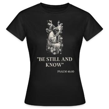 Jésus : Résurrection, Crucifixion, Roi des rois - T-shirt Femme - noir - Devant - AI Model Female 172 dark (172cm)