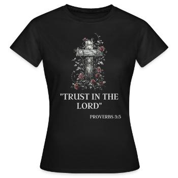 Cross of Jesus: Resurrection, Love, Redemption - Women's T-Shirt - black - Front - AI Model Female 172 dark (172cm)
