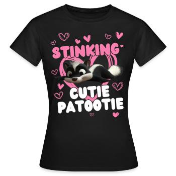 Cutie Patootie - Skunk Cutie : Fan drôle d’animaux - T-shirt Femme - noir - Devant - AI Model Female 172 dark (172cm)