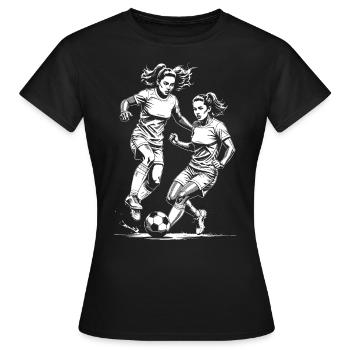Fußball im Blick! Shirt für deine Frauenmannschaft - Frauen T-Shirt - Schwarz - Vorne - AI Model Female 172 dark (172cm)