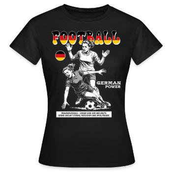 Germany Soccer Player Shirt: Foul with Announcement - Women's T-Shirt - black - Front - AI Model Female 172 dark (172cm)