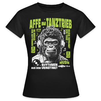 Sound Tolle Shirt : Gorilla s’acclame du rythme - T-shirt Femme - noir - Devant - AI Model Female 172 dark (172cm)