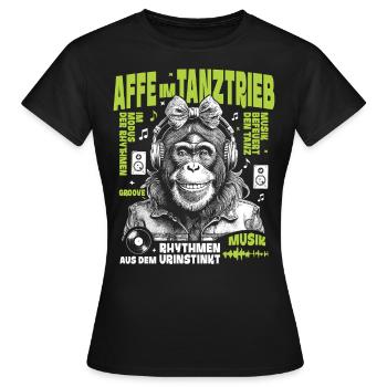 Rhythm Club Shirt: Wild Monkeys on the Dancefloor - Women's T-Shirt - black - Front - AI Model Female 172 dark (172cm)