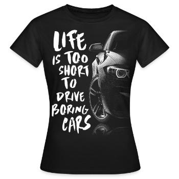 VOITURE BOLIDE AUTOMOBILE CITATION HUMOUR COURSE - T-shirt Femme - noir - Devant - AI Model Female 172 dark (172cm)