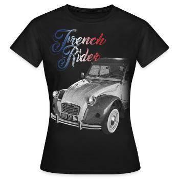 FRENCH RIDER, voiture française - T-shirt Femme - noir - Devant - AI Model Female 172 dark (172cm)