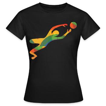 Farbiger Torwart - Frauen T-Shirt - Schwarz - Vorne - AI Model Female 172 dark (172cm)