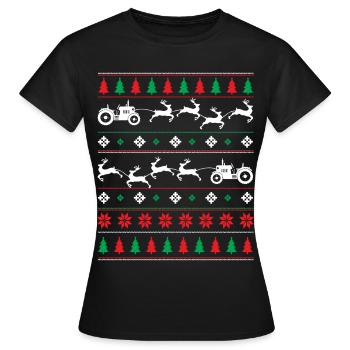 Agriculteur - Noël laid - T-shirt Femme - noir - Devant - AI Model Female 172 dark (172cm)
