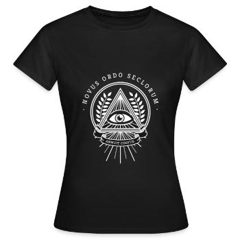 Illuminati œil omniscient pyramide de la société secrète - T-shirt Femme - noir - Devant - AI Model Female 172 dark (172cm)
