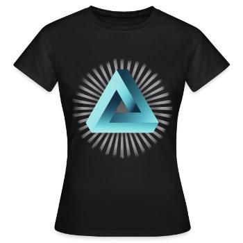 illusion illuminati illusion d'optique Escher ball - T-shirt Femme - noir - Devant - AI Model Female 172 dark (172cm)