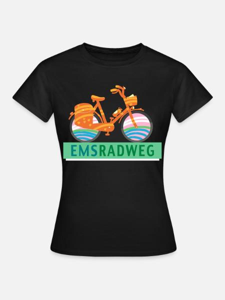 Emsradweg - Frauen T-Shirt - Schwarz