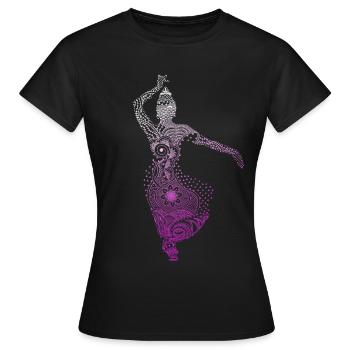 danse yoga temple Mandala méditation Inde shanti - T-shirt Femme - noir - Devant - AI Model Female 172 dark (172cm)