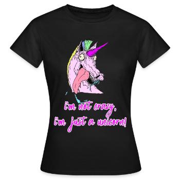 fou licorne licorne folle - T-shirt Femme - noir - Devant - AI Model Female 172 dark (172cm)