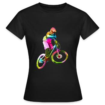 Bunter Downhiller - T-shirt Femme - noir - Devant - AI Model Female 172 dark (172cm)