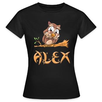 Eule Alex - Frauen T-Shirt - Schwarz - Vorne - AI Model Female 172 dark (172cm)