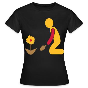 jardin - T-shirt Femme - noir - Devant - AI Model Female 172 dark (172cm)