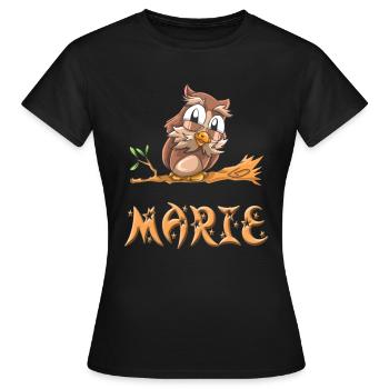 Eule Marie - Frauen T-Shirt - Schwarz - Vorne - AI Model Female 172 dark (172cm)