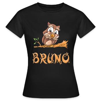 Eule Bruno - Frauen T-Shirt - Schwarz - Vorne - AI Model Female 172 dark (172cm)