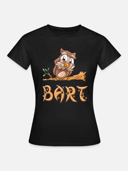 Eule Bart - Frauen T-Shirt - Schwarz