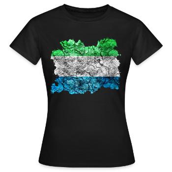 Sierra Leone vintage flag - Women's T-Shirt - black - Front - AI Model Female 172 dark (172cm)